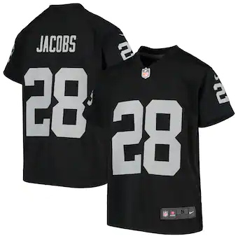 youth nike josh jacobs black las vegas raiders game jersey_